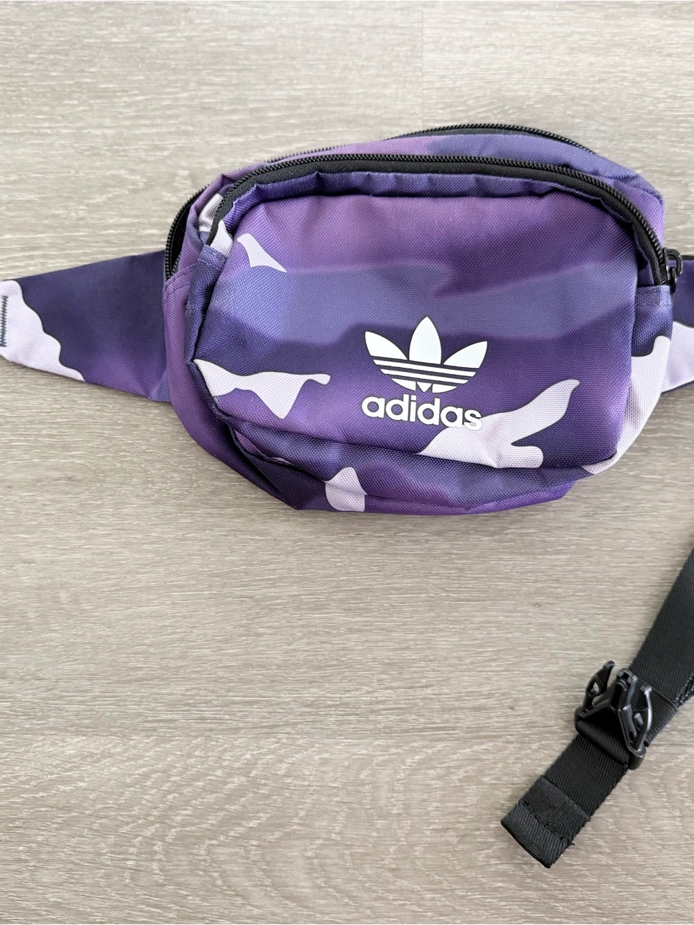 adidas Purple Camo Waist Bag with Trefoil Logo